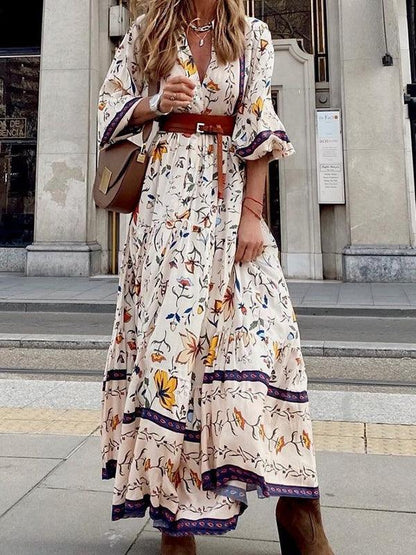 Printed Bohemian  Maxi Dress