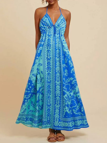 Floral Print Sling Holiday Dress