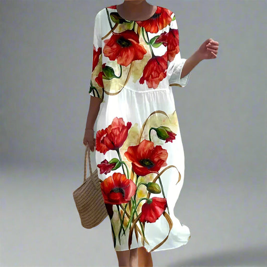 Gudula | Airy Maxi Dress with Floral Print