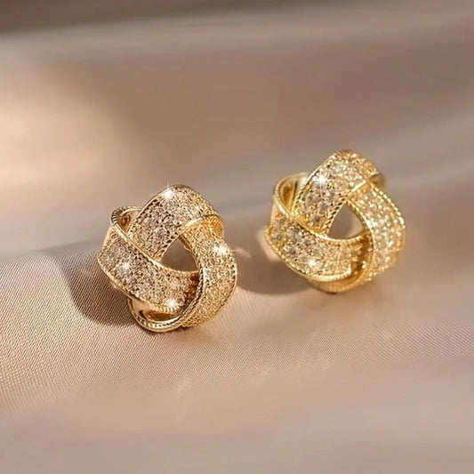 Spiral Bright Gold Earrings