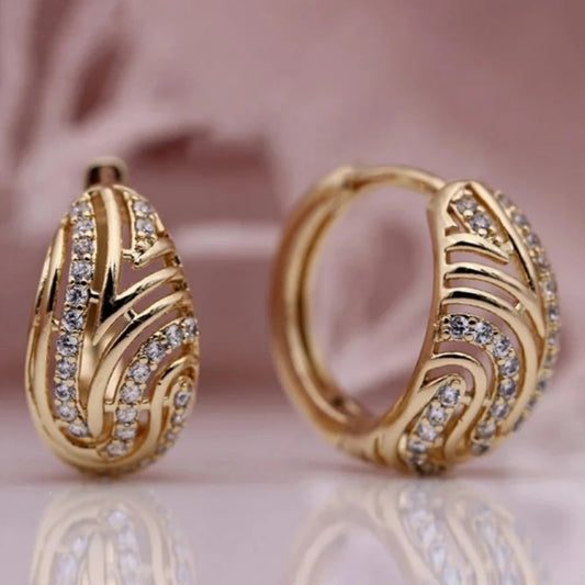 Hollow Gold Bright Basket Earrings