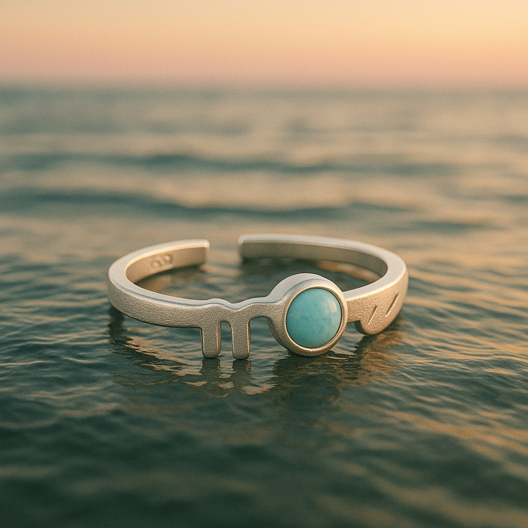 Silver Blue Opal Ring