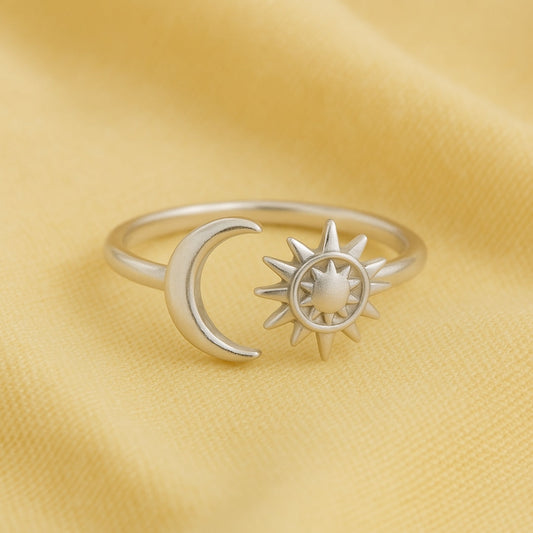 Adjustable Silvered Starlight Ring