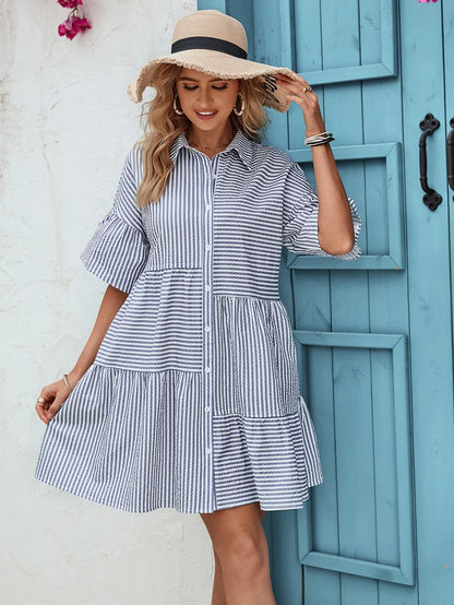 Viviene | Breezy Striped Elegance Dress