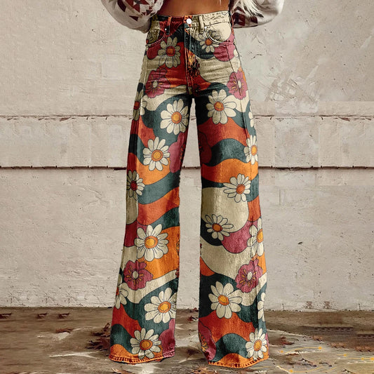 Women's Vintage Jeans Flares Loose Party