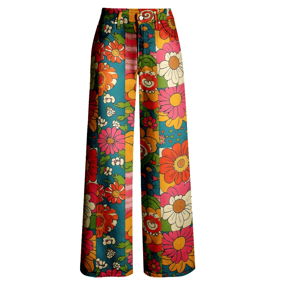 Women's Vintage Jeans Flares Loose Party