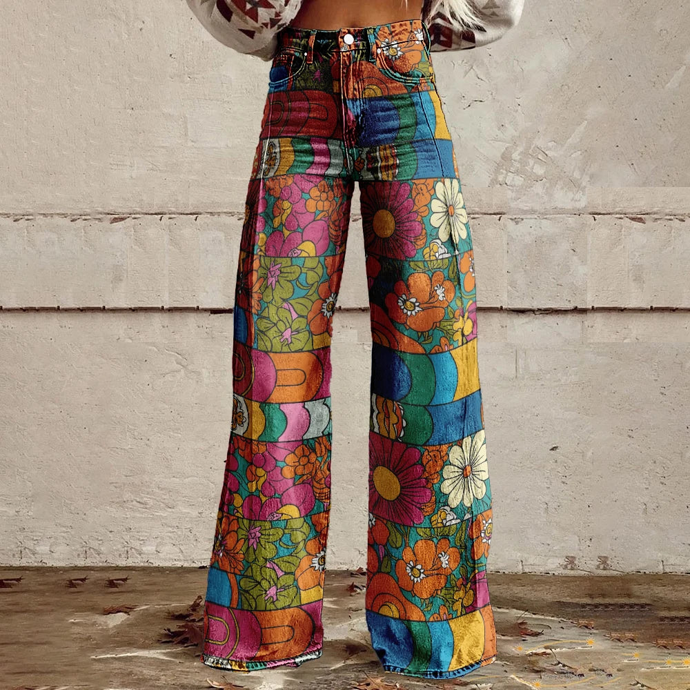 Women's Vintage Jeans Flares Loose Party