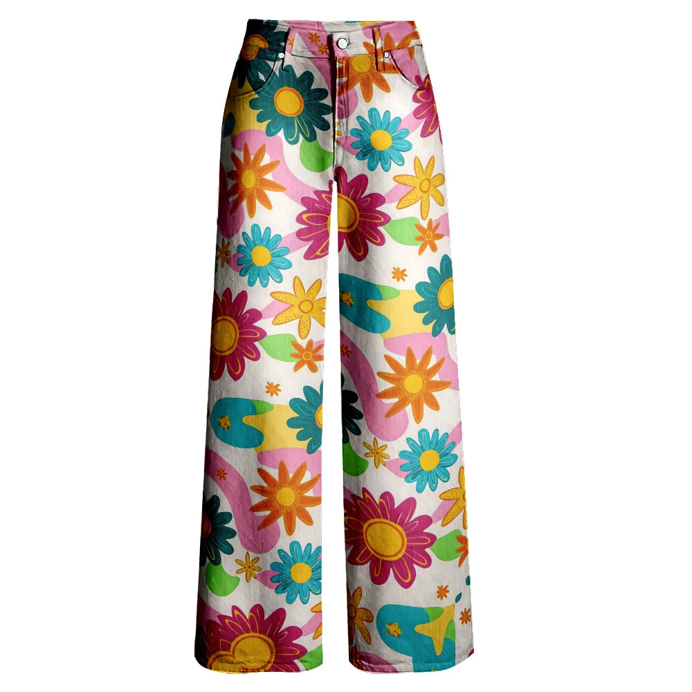 Women's Vintage Jeans Flares Loose Party