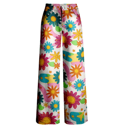 Women's Vintage Jeans Flares Loose Party