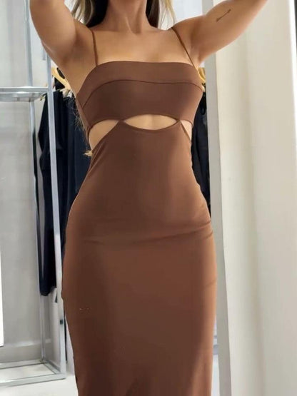 Strapless Hollow Casual Holiday Dress