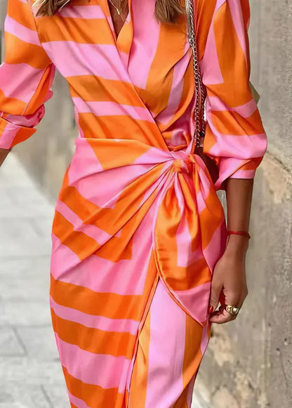 Rosea Wrap Style Dress with Print