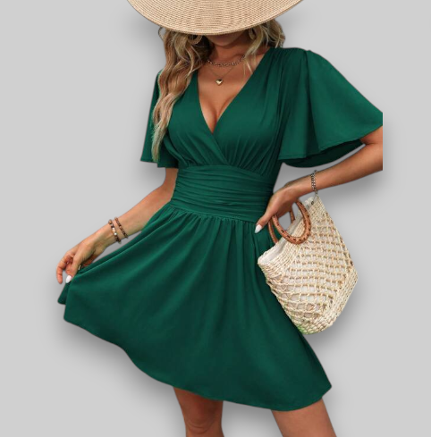 Elara – Butterfly Sleeve Dress