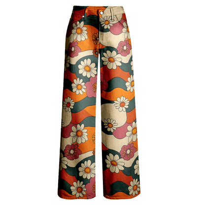 Women's Vintage Jeans Flares Loose Party