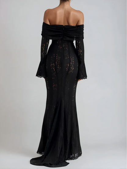 Lace Off-Shoulder Maxi Dress
