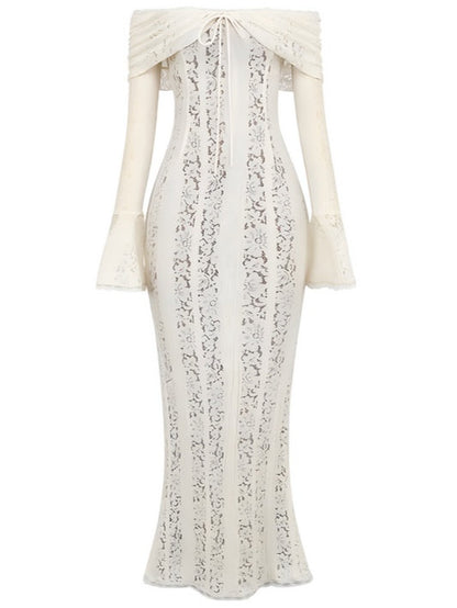 Lace Off-Shoulder Maxi Dress