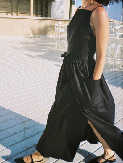 Sun Waist Midi Dress with No Side Seams