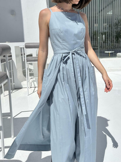 Sun Waist Midi Dress with No Side Seams