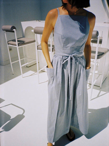 Sun Waist Midi Dress with No Side Seams