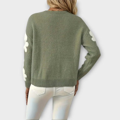 Silke | Soft Knit Sweater with Floral Design