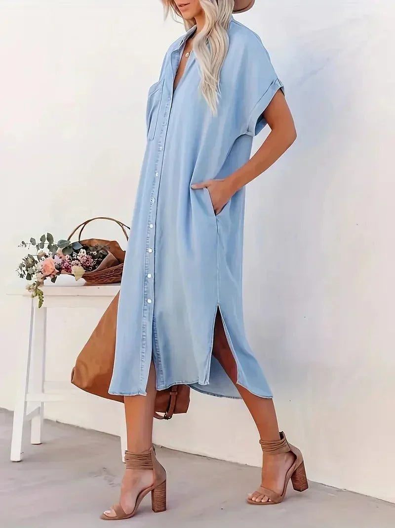 Rosea Shirt Dress with Pockets