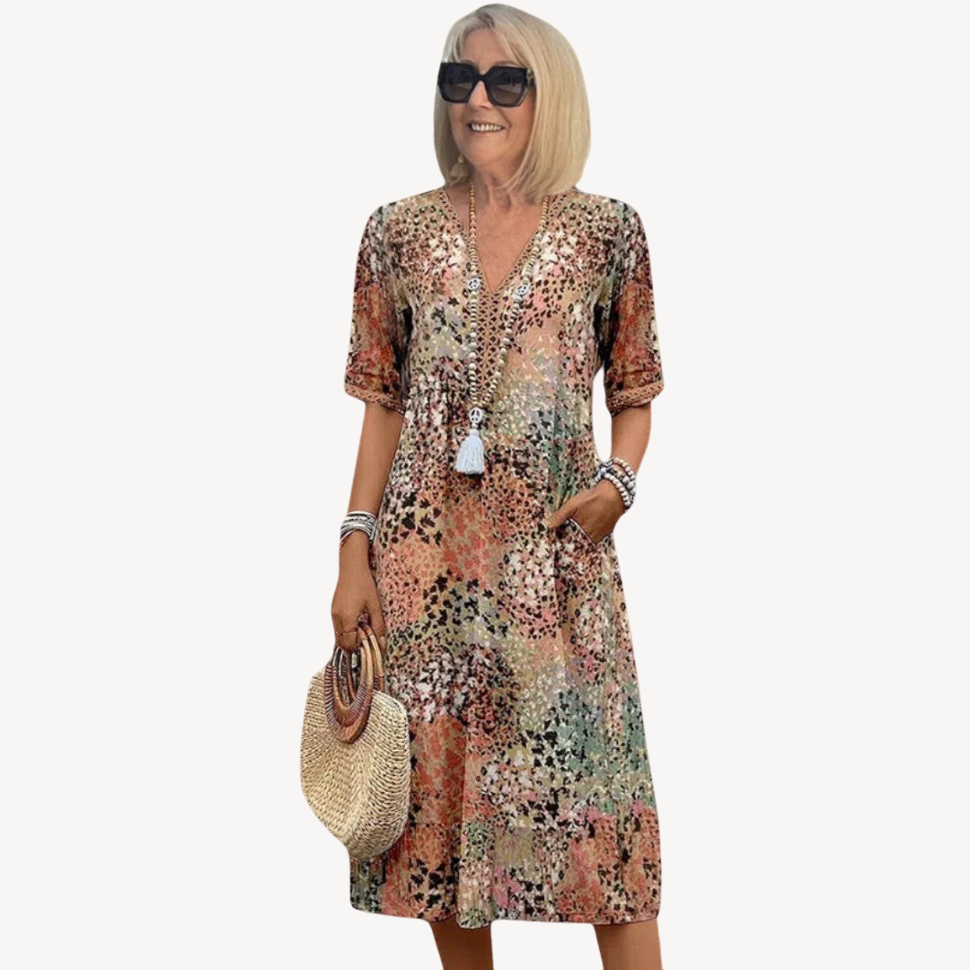 Women’s Cotton Boho Midi Dress | Loravelle