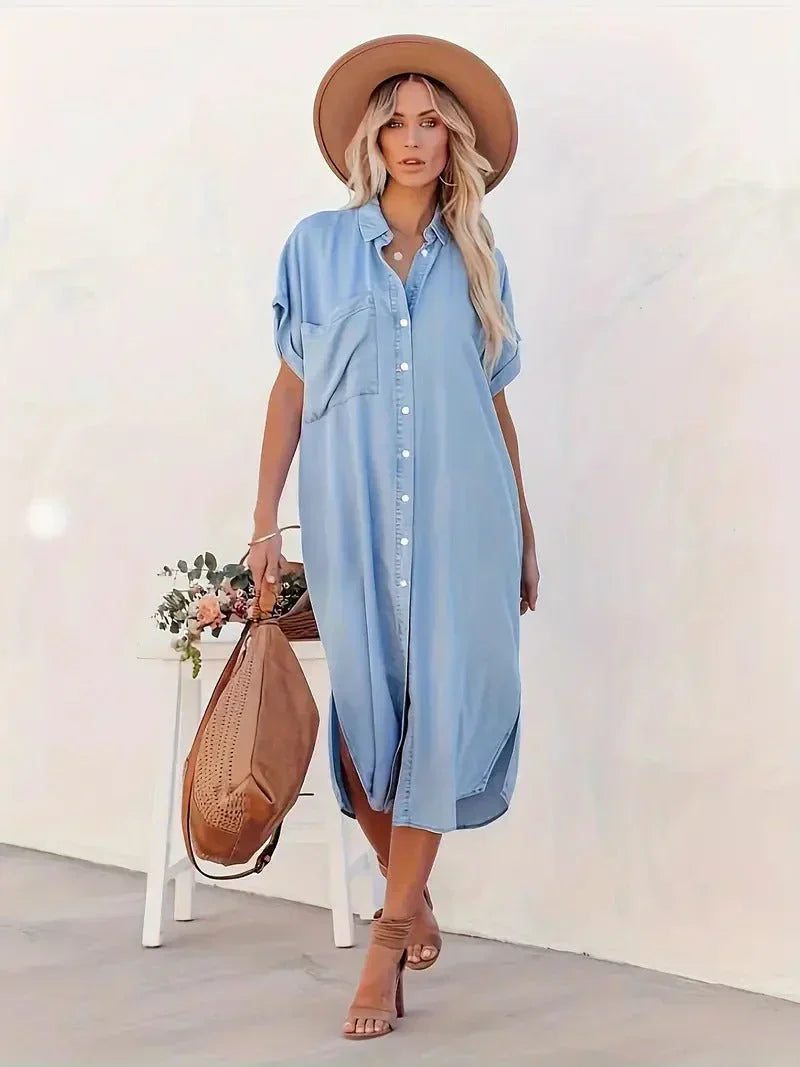 Rosea Shirt Dress with Pockets
