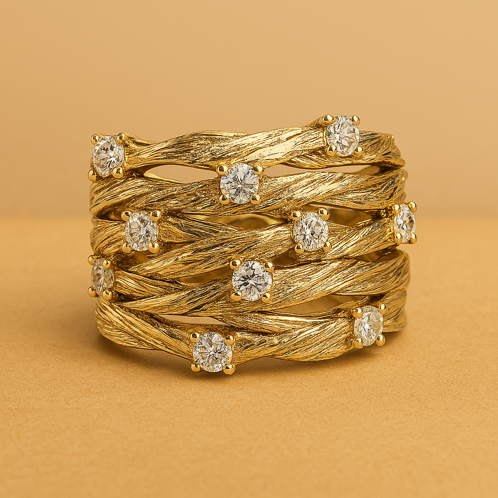 Vintage Golden Zirconia Ring