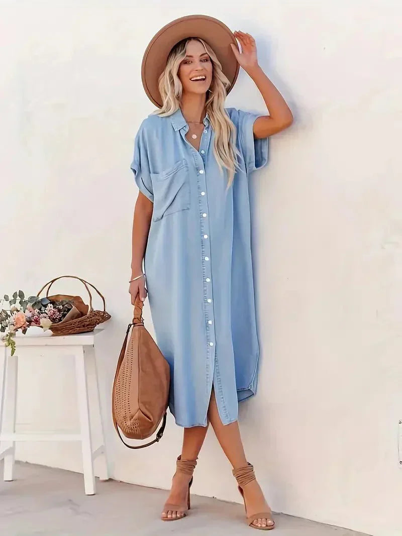 Rosea Shirt Dress with Pockets
