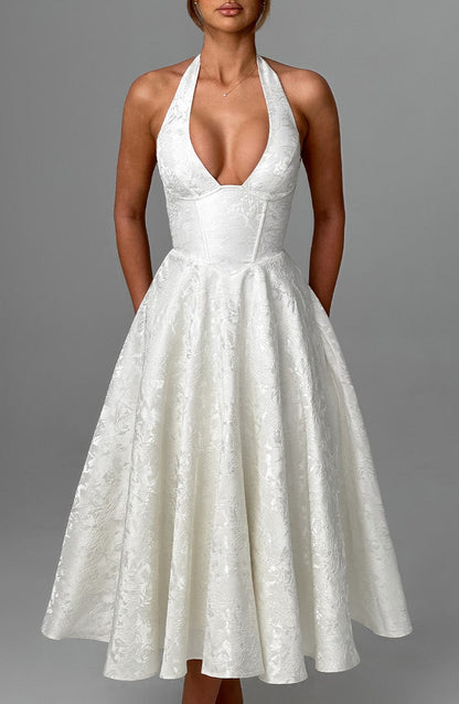 Eulalie - Chic V-Neck Backless Dress