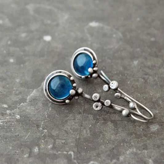 Vintage Blue Crystal Earrings