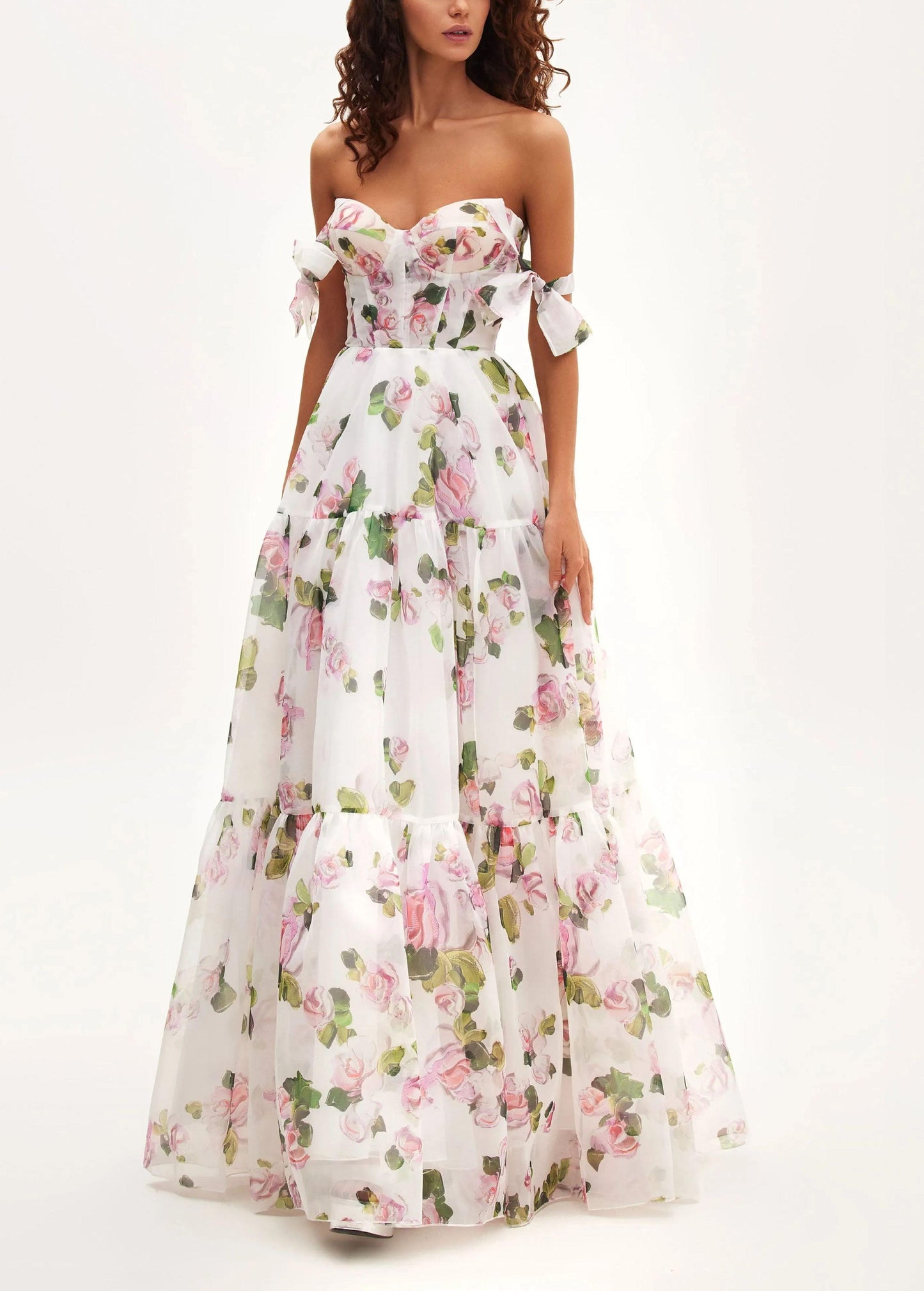 Tender Floral Maxi Tie-strap Dress
