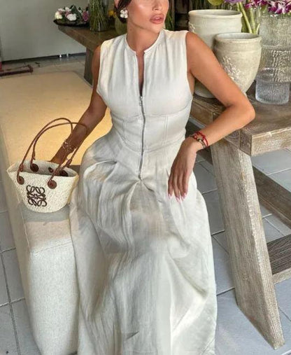 Sleeveless High Waist Dress