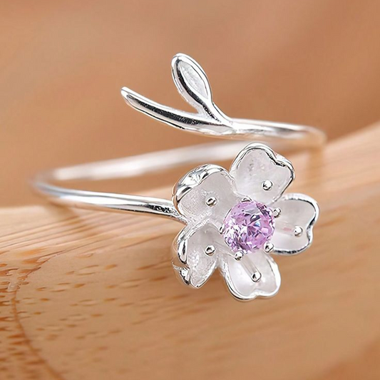 Open Silver Blossom Ring