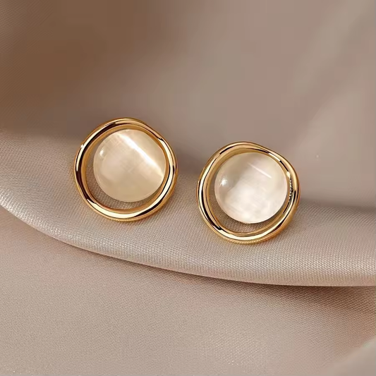 Bright White Stone Earrings