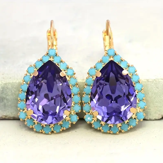 Blue & Violet Stones Earrings