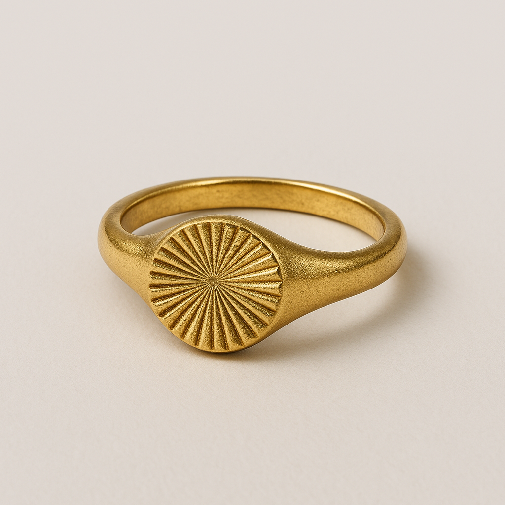 Rounded Golden Seal Ring