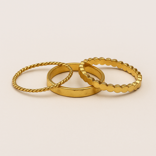 Triple Golden Ring Set