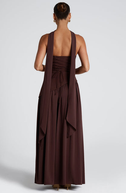 Bronte - Elegant Backless Pleated Maxi Dress
