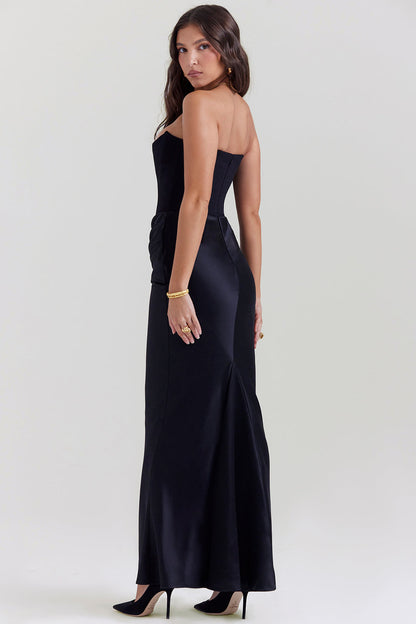 Paloma - Elegant Satin Strapless Maxi Dress