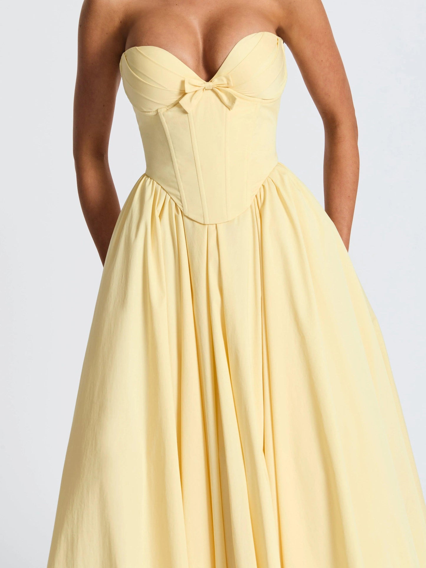 V-neck Tube Top A-line Midi Dress