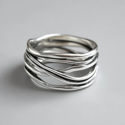 Vintage Thin Layer Silver Ring
