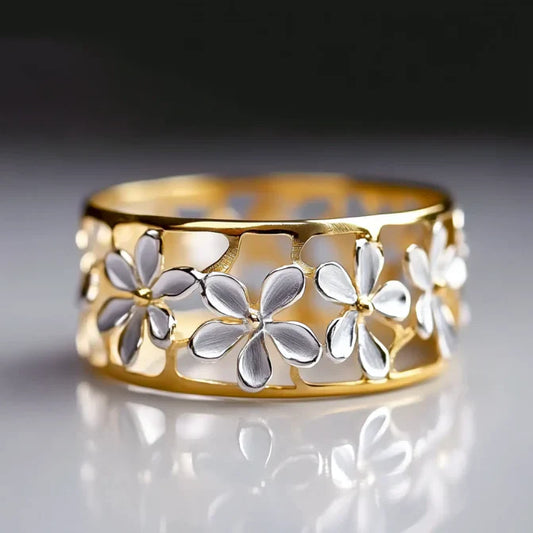 Vintage Sunflower Thin Gold Ring